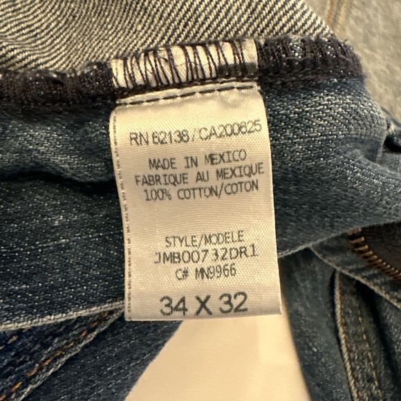 Guess Lincoln Slim Straight Blue Jeans Distressed Los Angeles 1981 Mens 34x32 - Picture 6 of 12